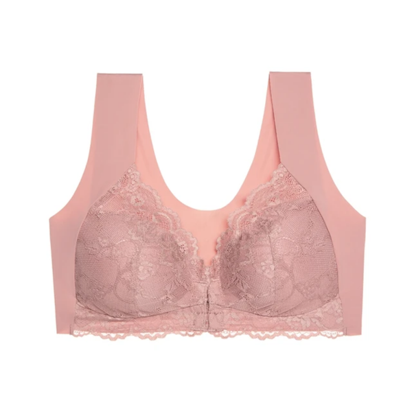 Cross-border Women's Sexy Front-open Bras, also in Plus Sizes, Without Steel Rings and Made of Lace.