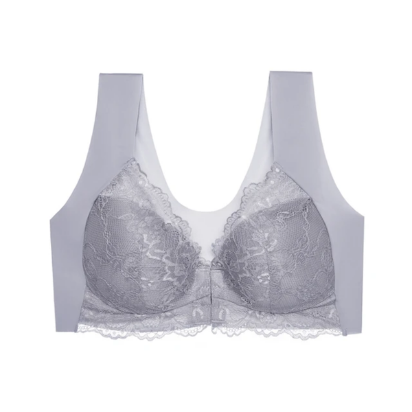 Cross-border Women's Sexy Front-open Bras, also in Plus Sizes, Without Steel Rings and Made of Lace.