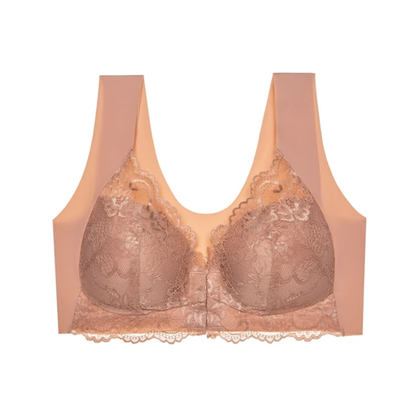 Cross-border Women's Sexy Front-open Bras, also in Plus Sizes, Without Steel Rings and Made of Lace.