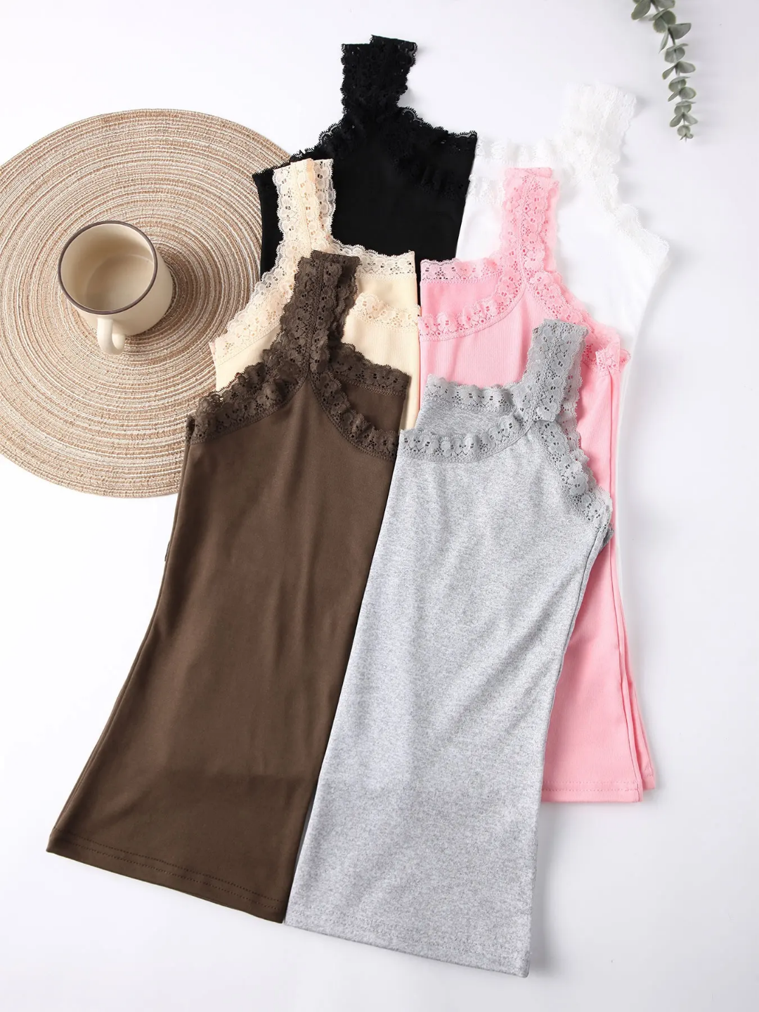 IBGUH Women's Winter T-Shirt Camisoles – Soft Cotton, Large Size, Lace Decorated