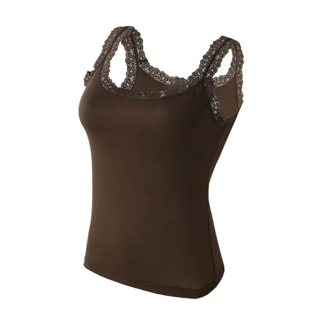 IBGUH Women's Winter T-Shirt Camisoles – Soft Cotton, Large Size, Lace Decorated
