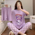Summer Women's Cartoon Sleepwear Set – 3-Piece Lightweight Home-wear Pajama Set